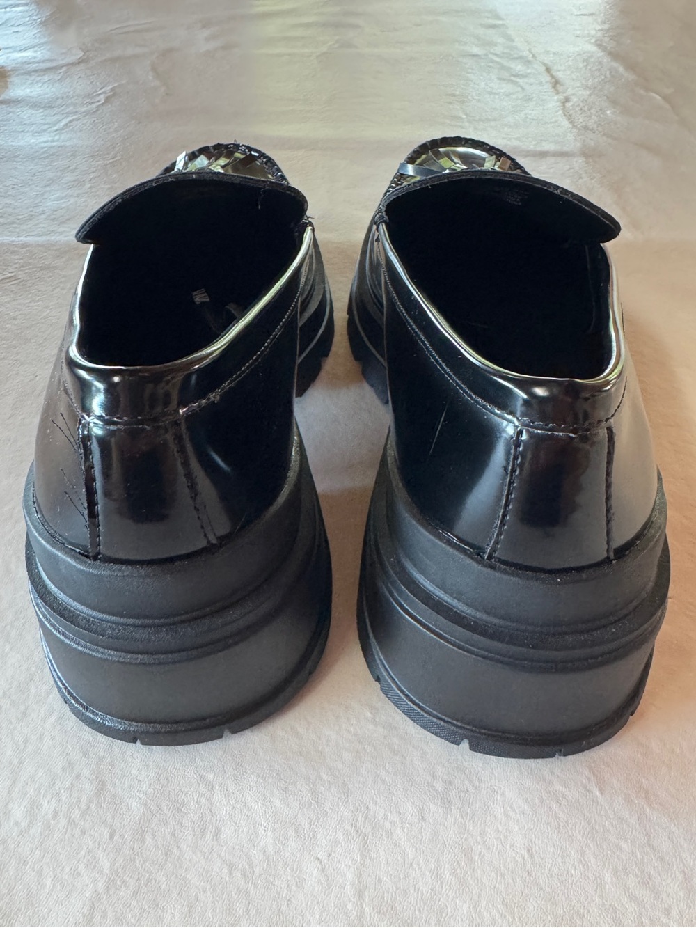 Zara Black Patent Leather Tassel Track Sole Chunky
Platform Loafers (38/7.5) - Picture 6 of 17